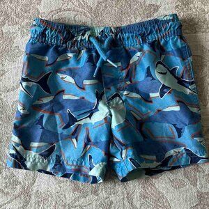 OP Swim Shorts Size 18 months, blue with sharks